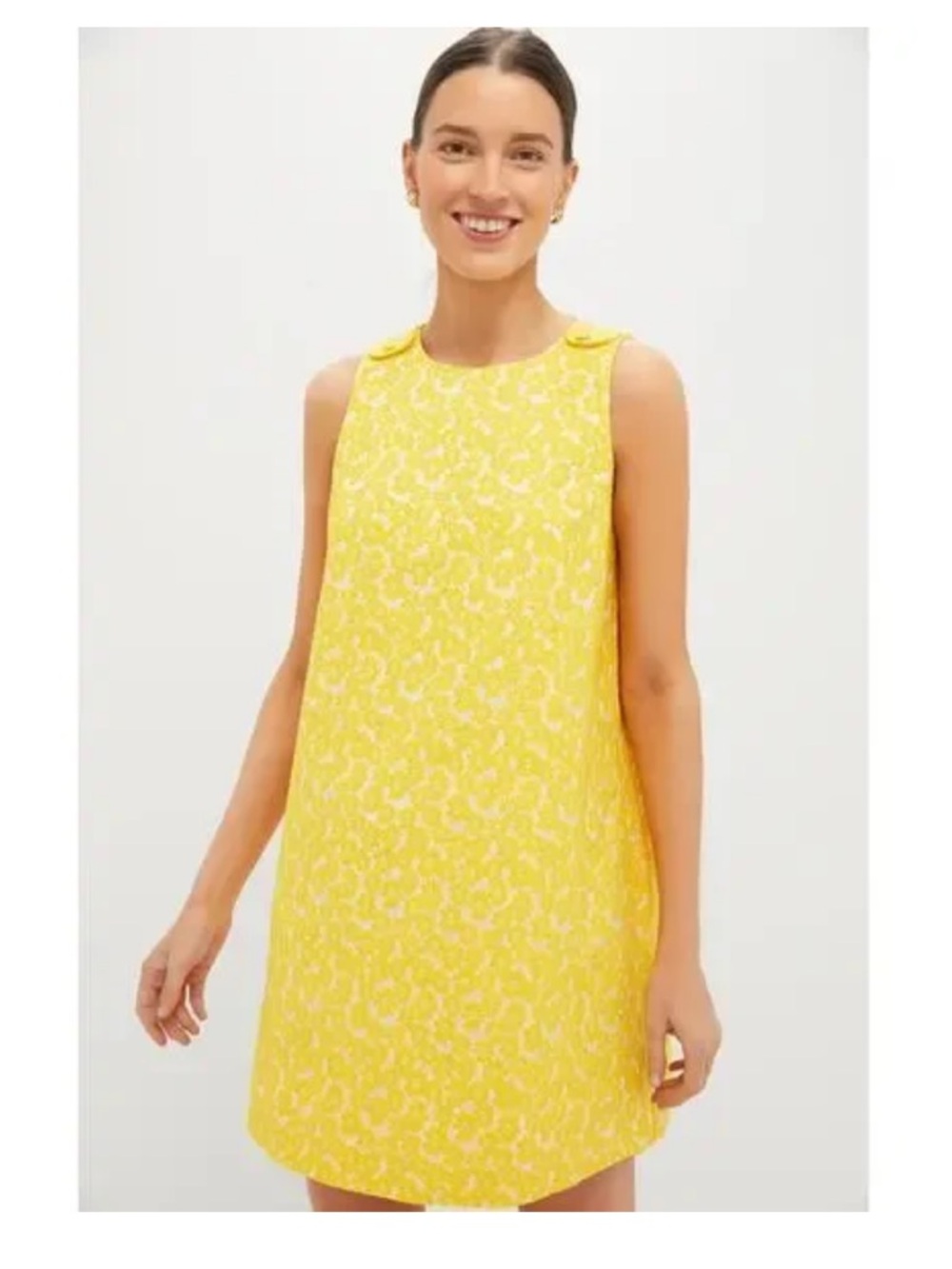 Tuckernuck Yellow Daisy Jacquard Mini Shift Dress